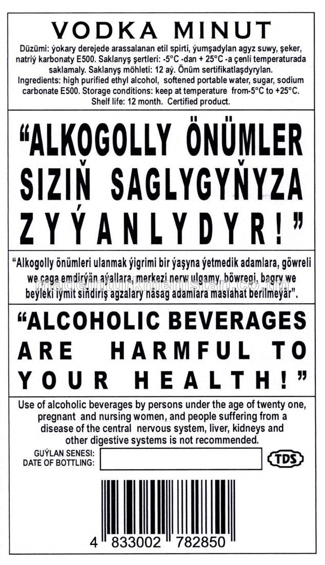 "Minut" aragy. Alk: 40%
