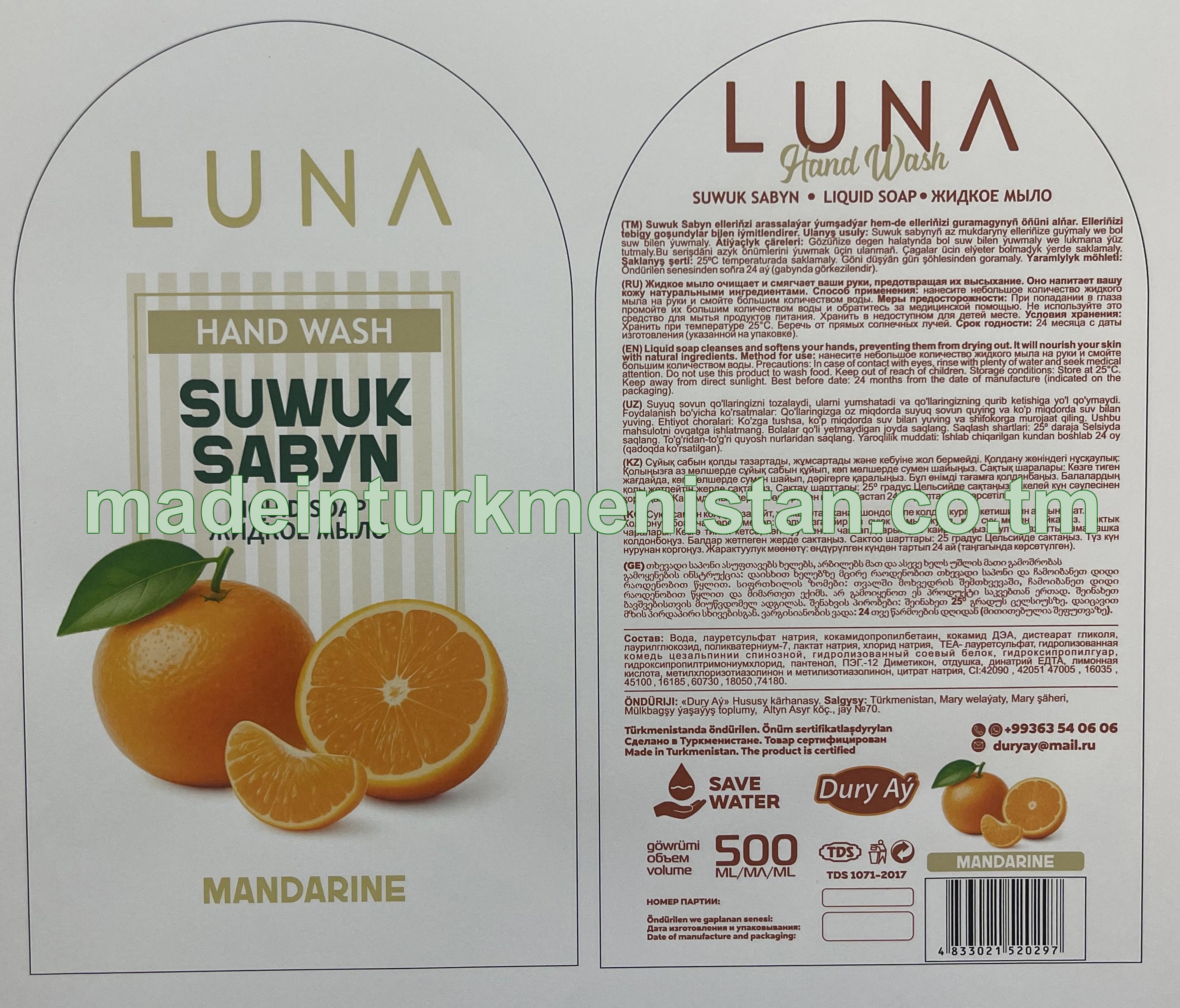 Suwuk sabyn. Mandarine