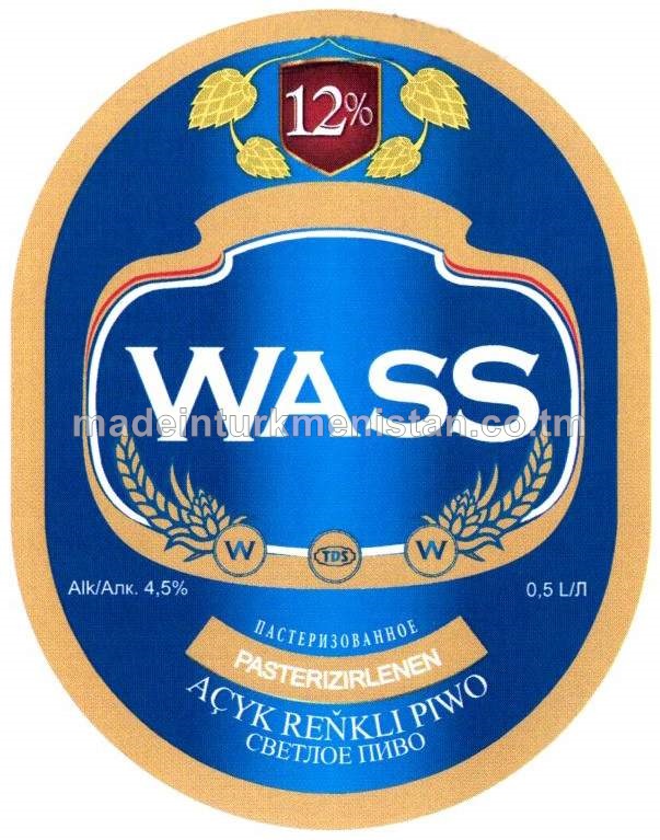 Açyk reňkli piwo. Pasterizirlenen. Alk: 4,5%