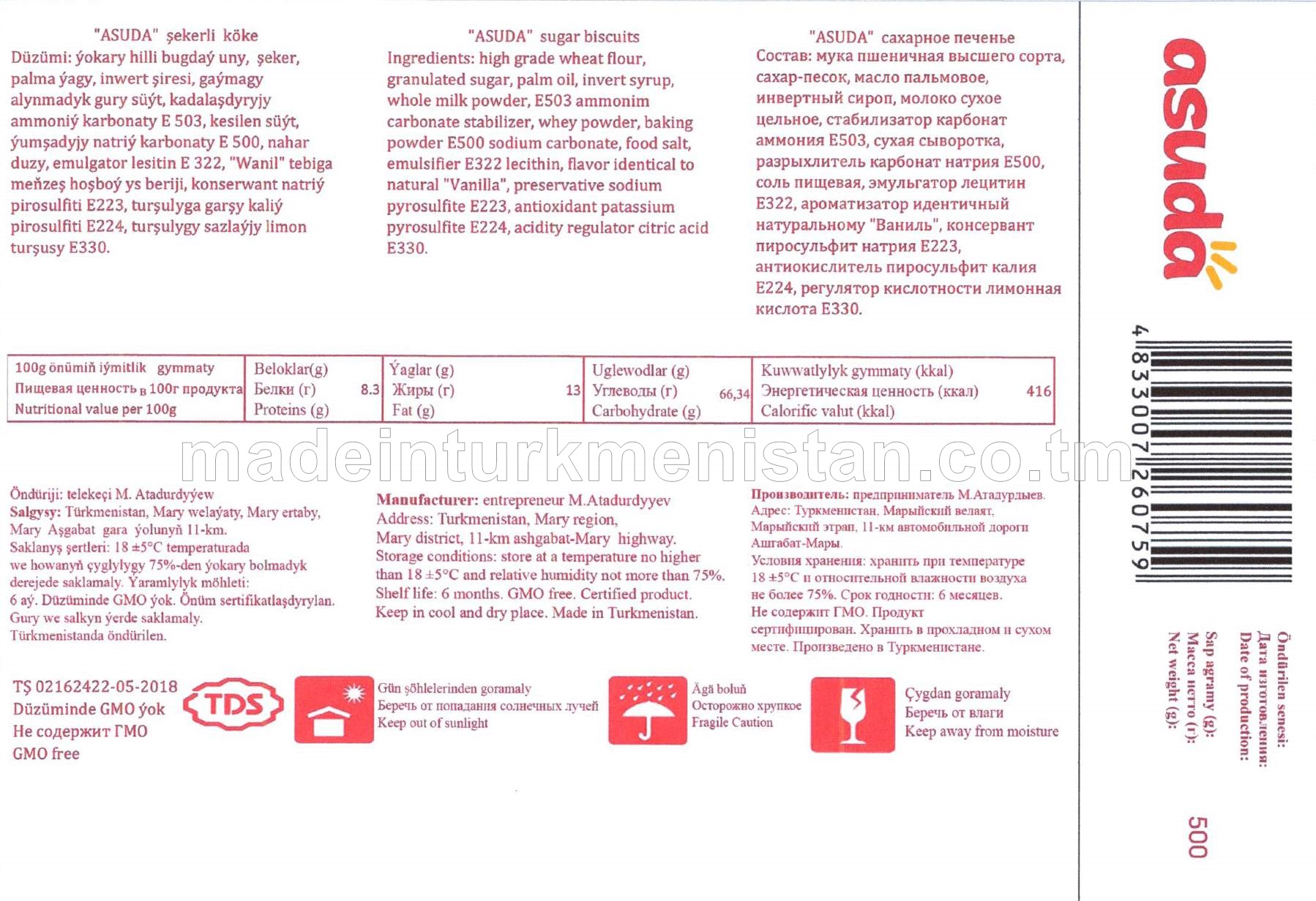 "Asuda" şekerli köke 