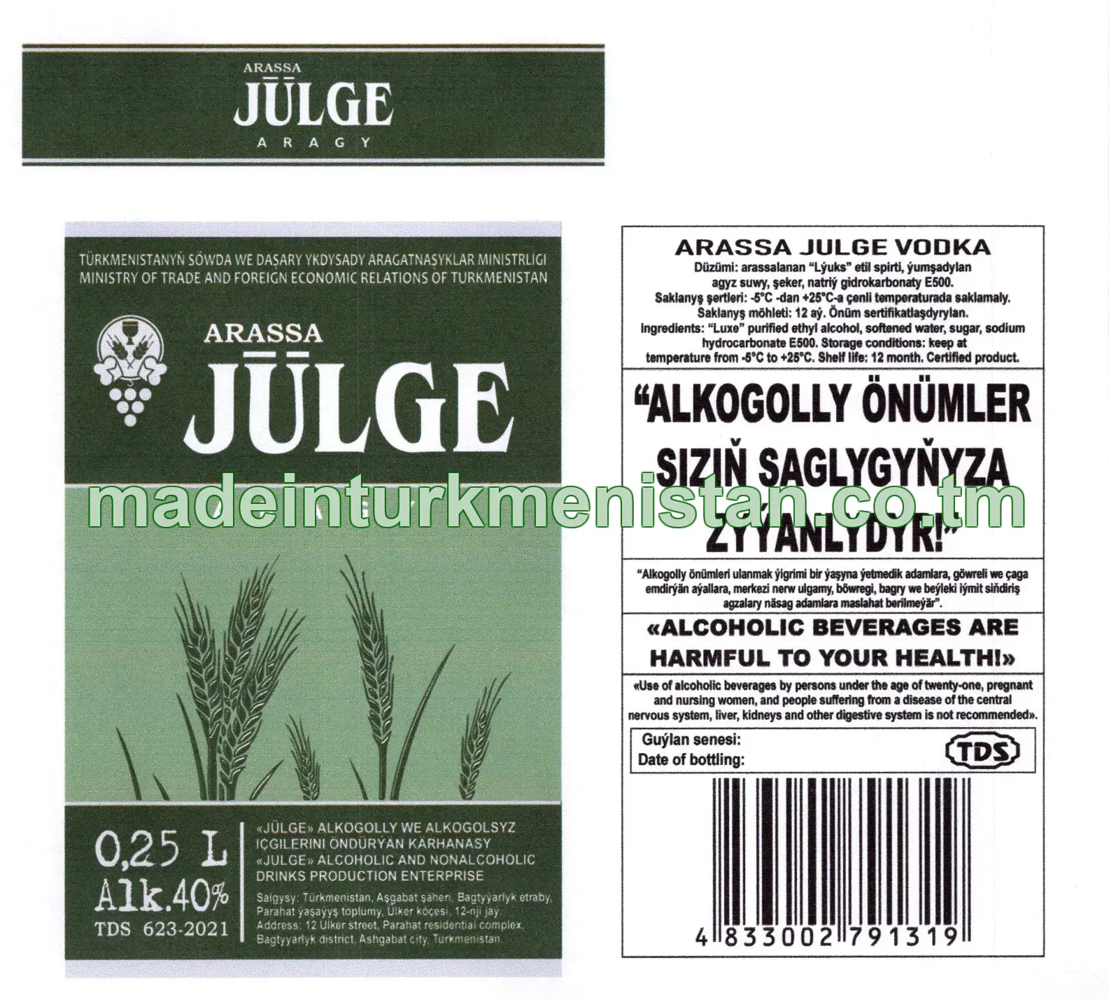 "Arassa jülge" aragy. Alk: 40%