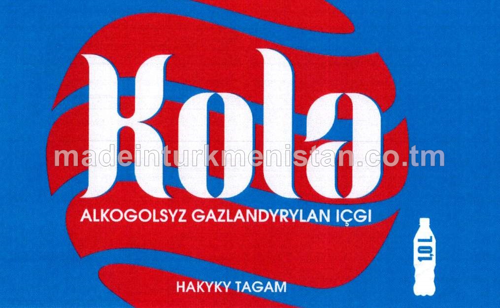 Kola alkogolsyz gazlandyrylan içgi (gök dizaýn)