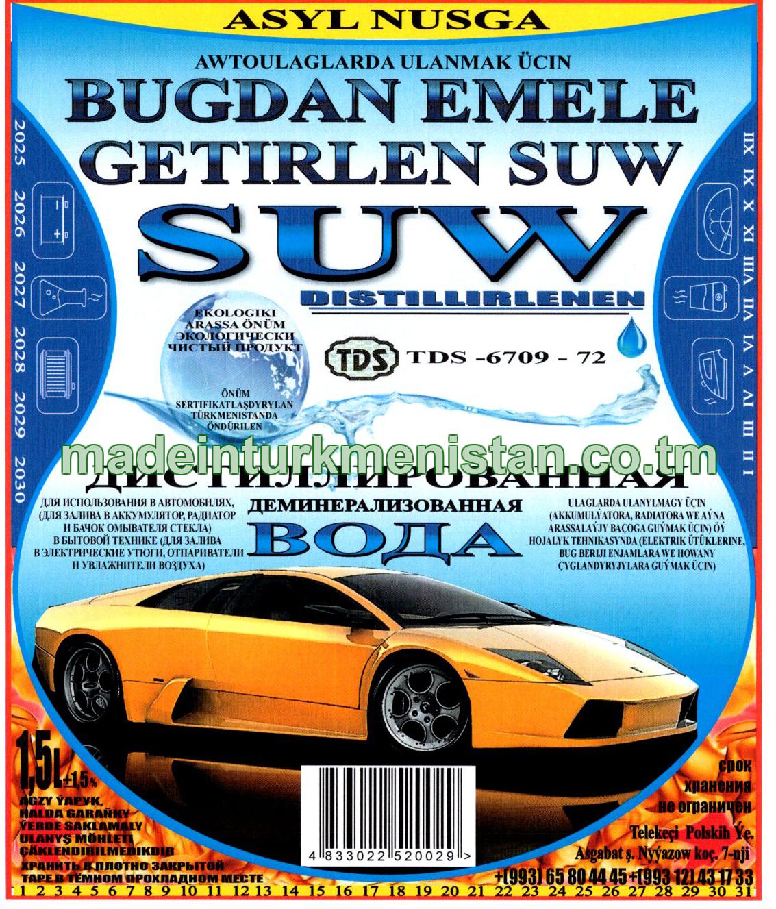 Awtoulaglarda ulanmak üçin bugdan emele getirilen distillirlenen suw