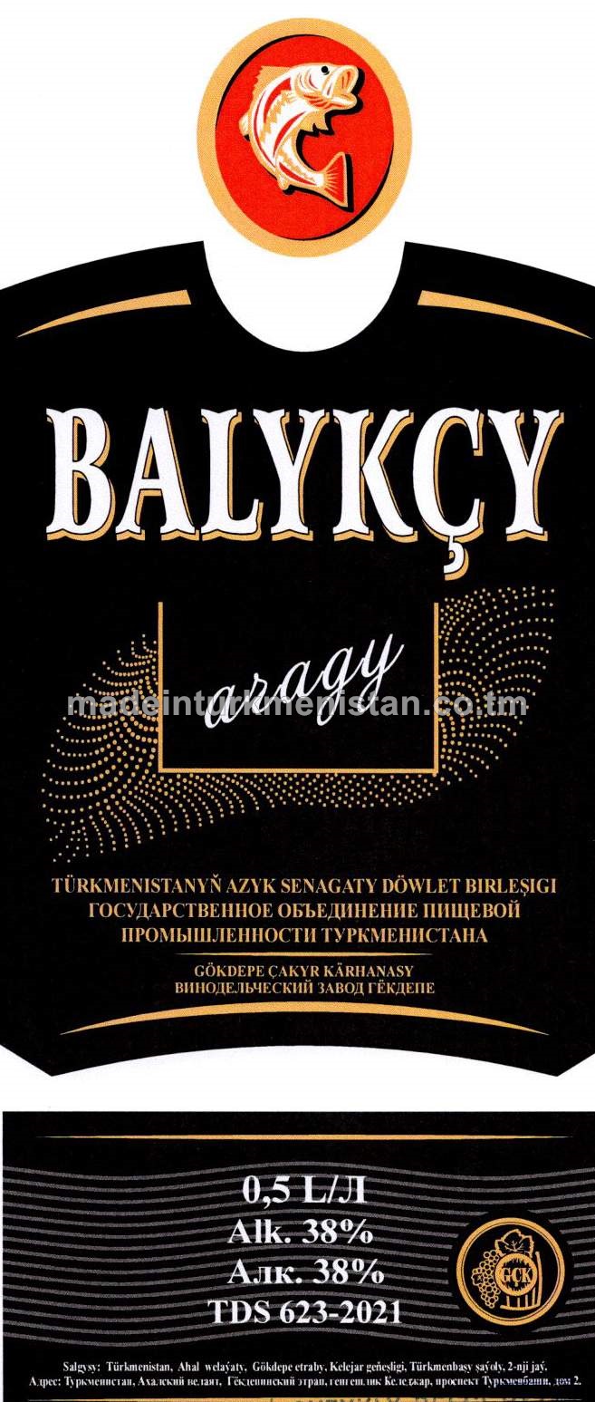 "Balykçy" aragy. Alk:38%