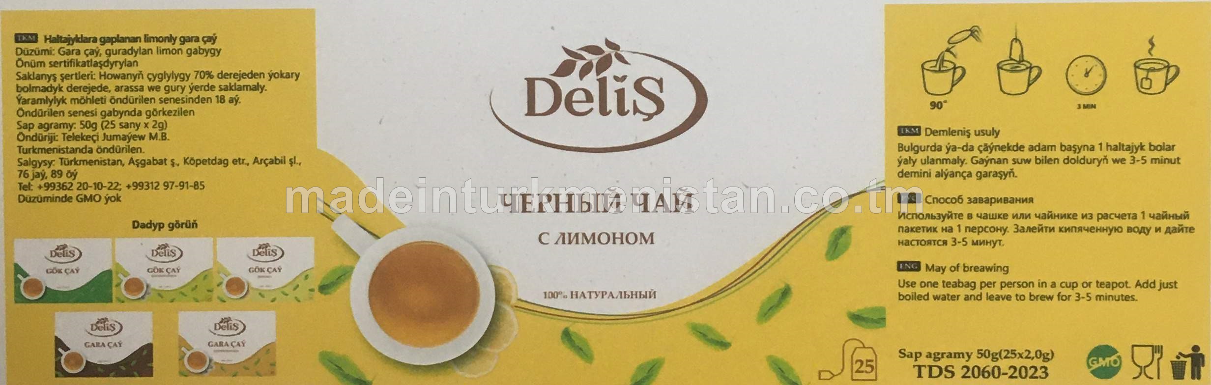 Haltajyklara gaplanan limonly gara çaý (50x2,0g)