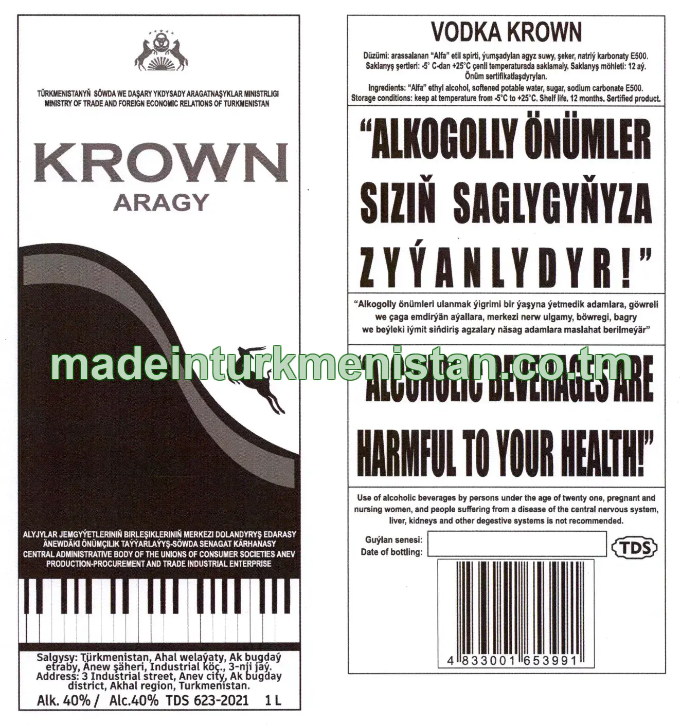 "KROWN" aragy. Alk: 40%