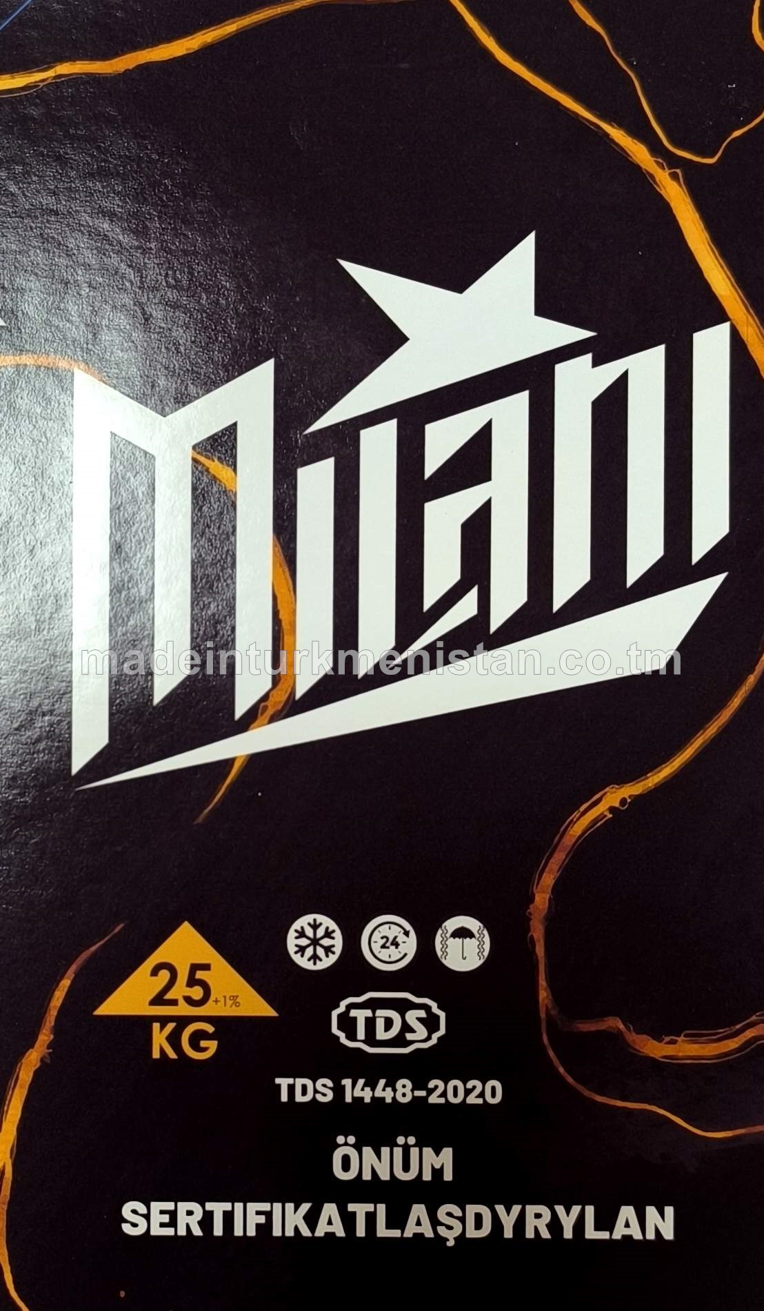 Syrçalanan keramiki plitkalaryň diwaryň içgi örtgüsi üçin gury garyndy ýelimi, markasy M100, Пк3, D˂900kg, sement M 500 