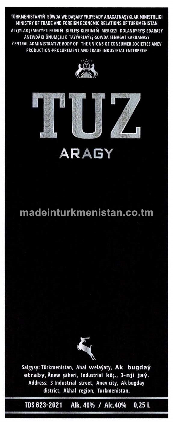 "TUZ" aragy. Alk: 40%