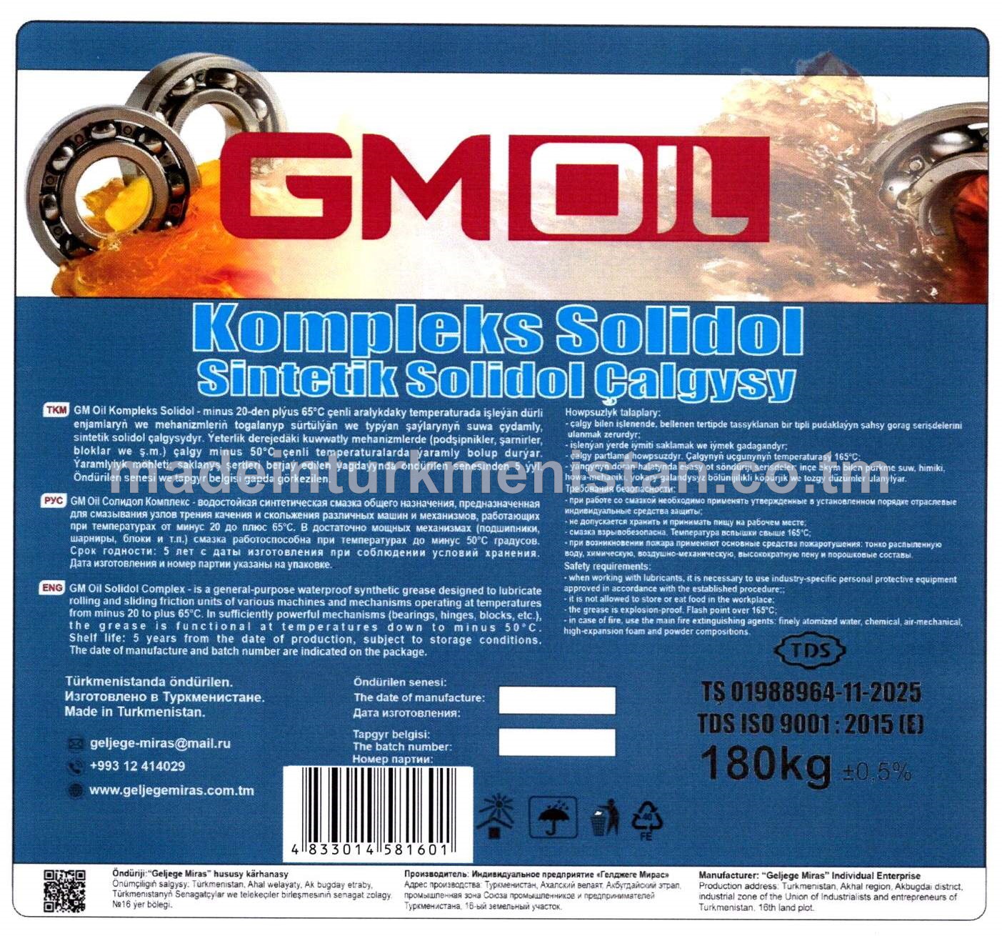 Kompleks Solidol Sintetik Solidol Çalgysy