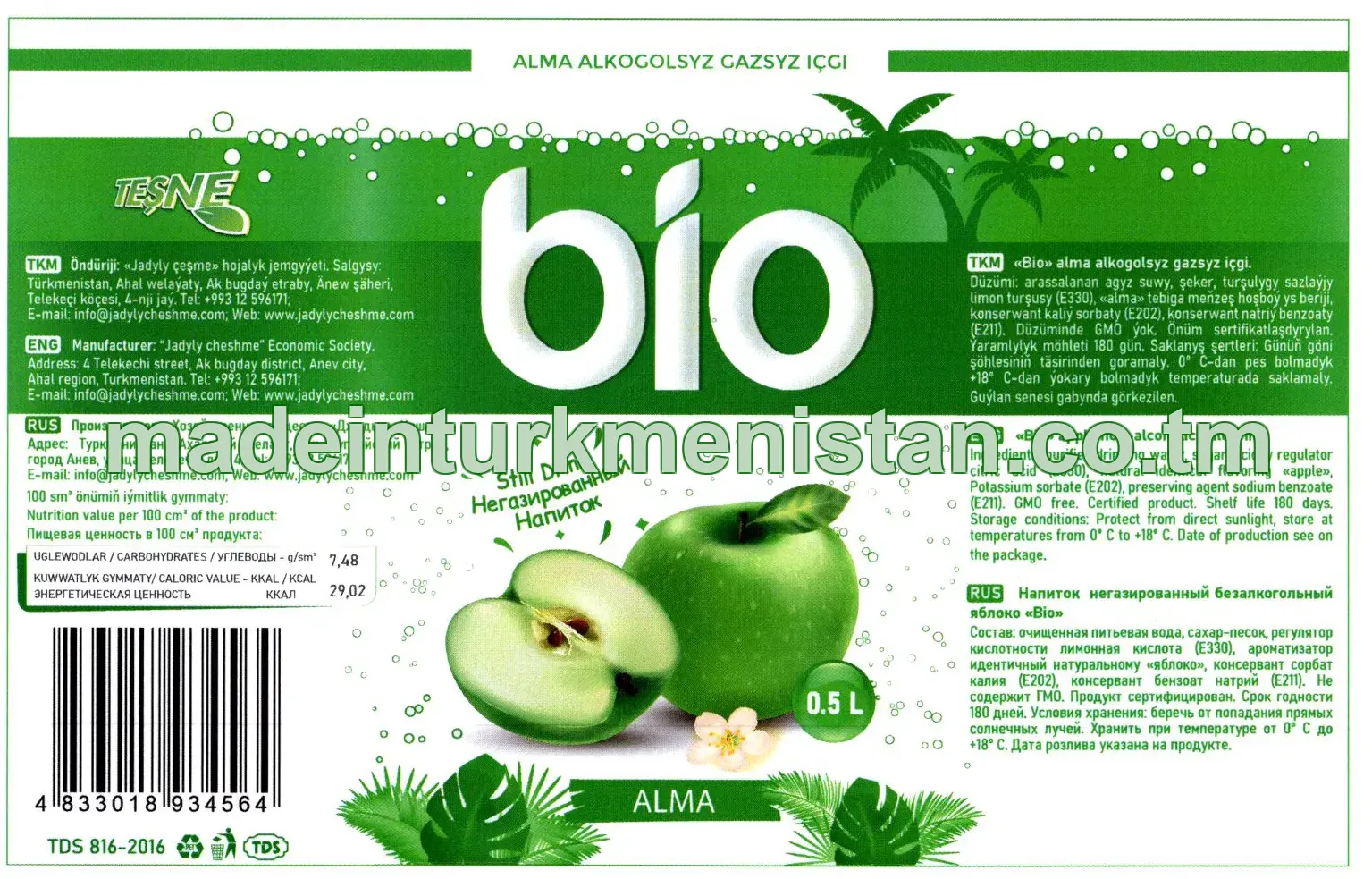 "Bio" alma alkogolsyz gazsyz içgi