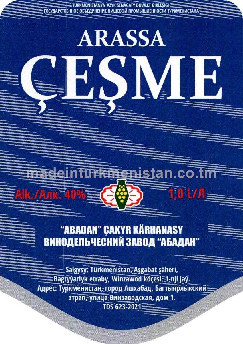 "Arassa çeşme" aragy. Alk: 40%