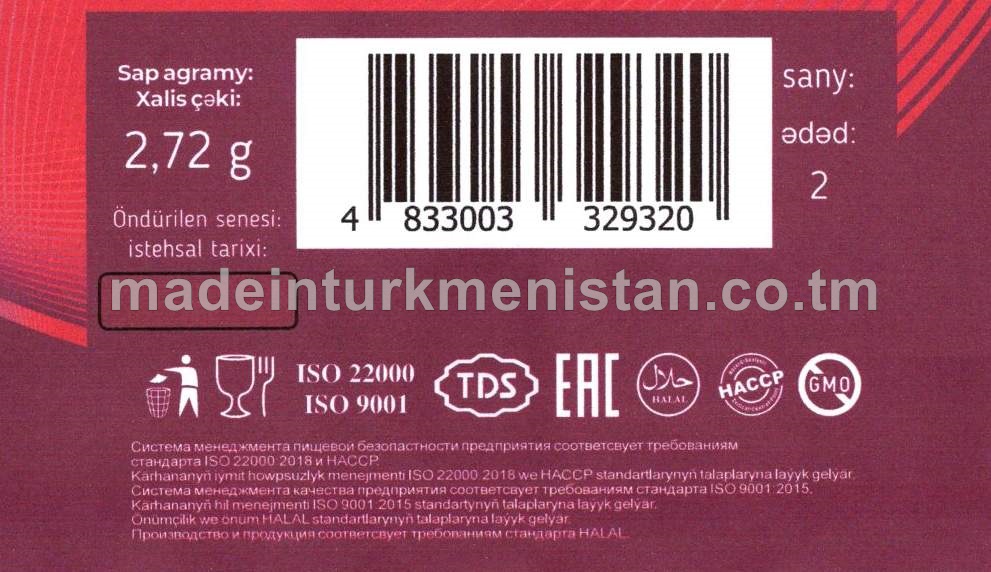 Tokaý miweleri ýakymly ysly sakgyç (2sany)