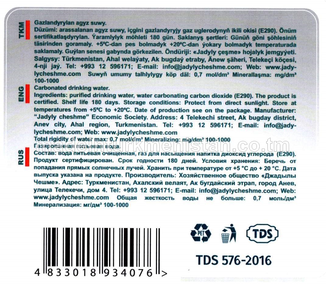 "Kristal" gazlandyrylan agyz suwy