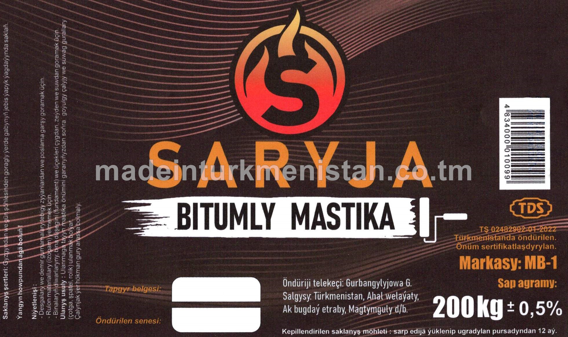 Mastika Bitumly, markasy MB-1