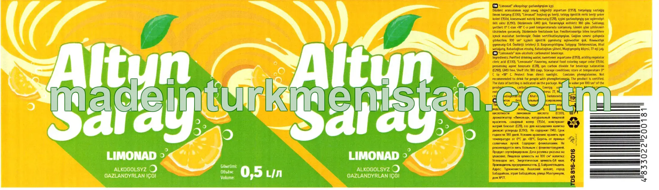 Limonad alkogolsyz gazlandyrylan içgi 