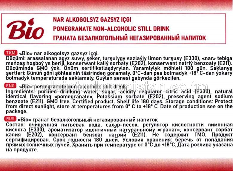 "Nar" alkogolsyz gazsyz içgi