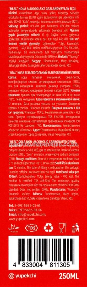 "Real" Kola alkogolsyz gazlandyrylan içgi