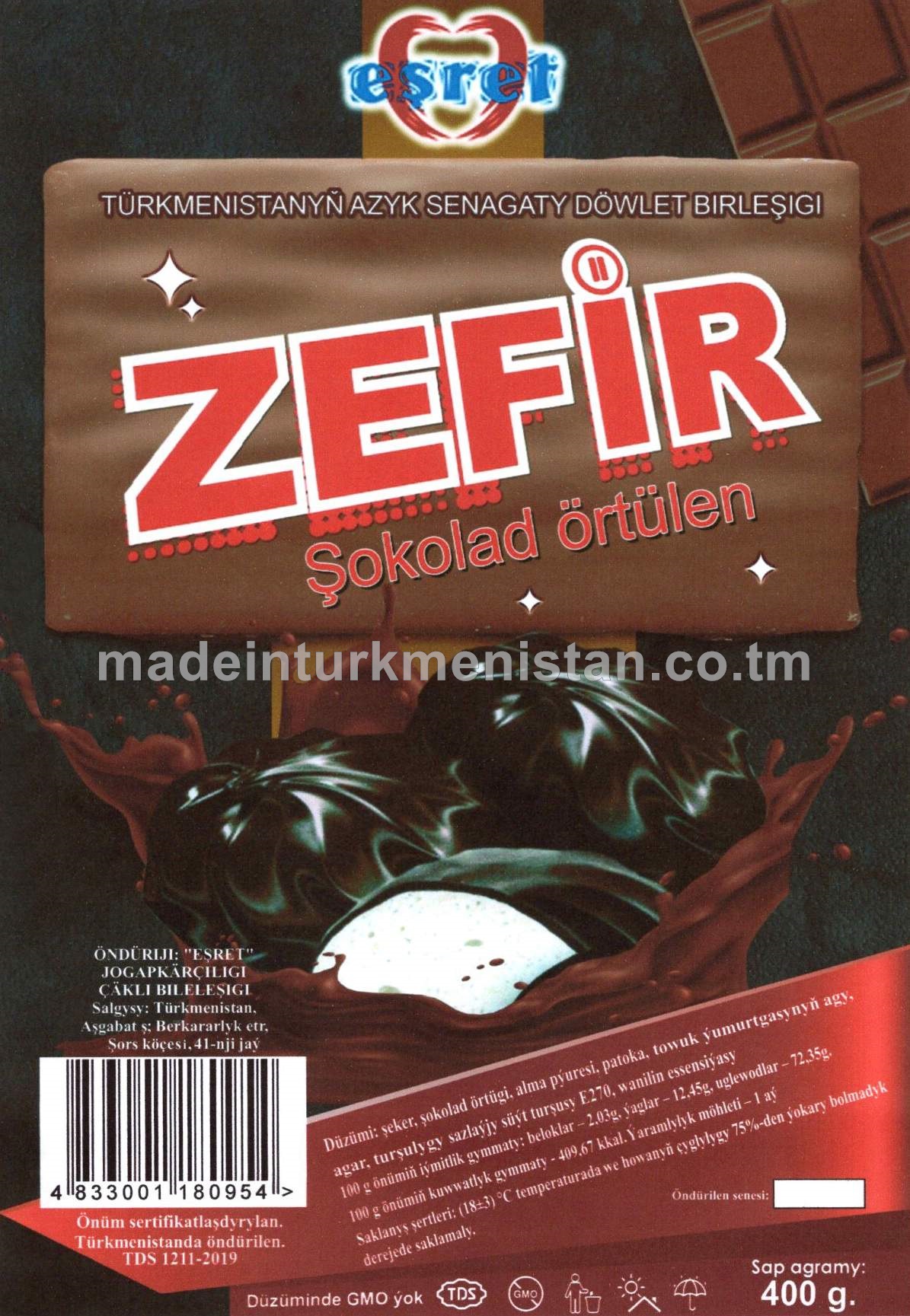 ZEFIR Şokolad örtülen