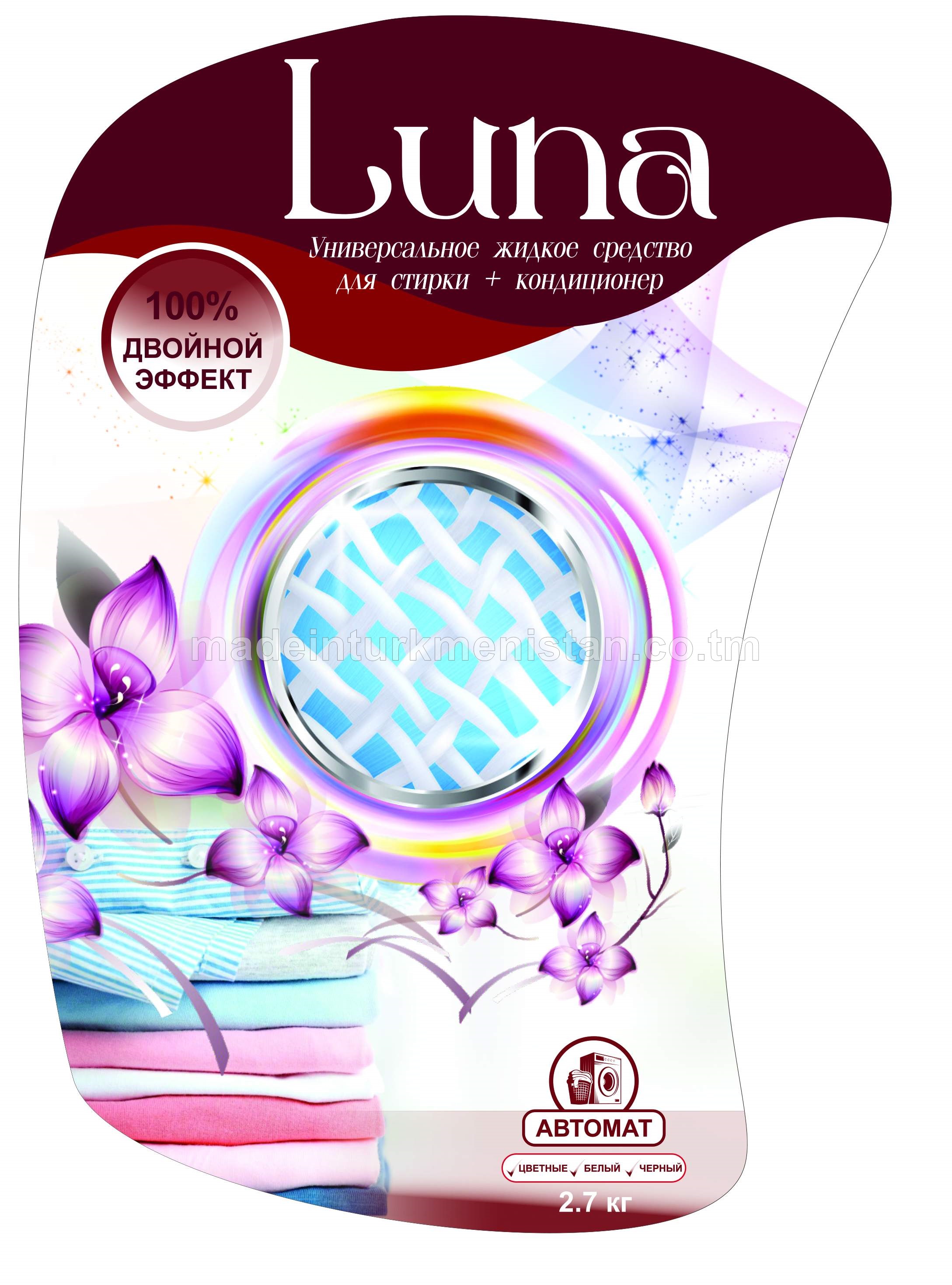 "Luna" Универсальное жидкое средство для стирки+ кондиционер, двойной эффект, автомат