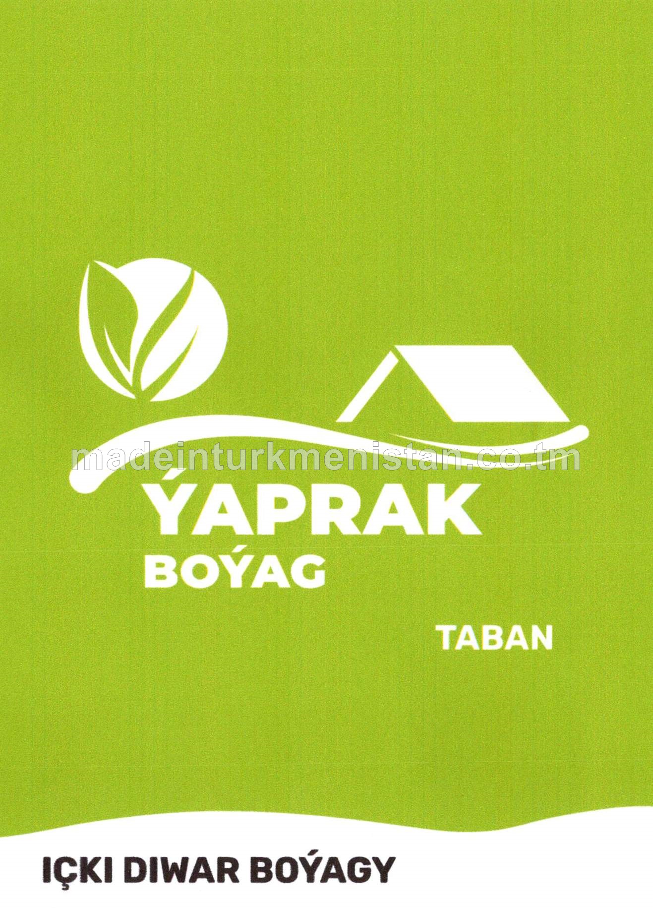 "Ýaprak" suwly dispersion gomopolimer akrilik boýag - taban içki diwar boýagy