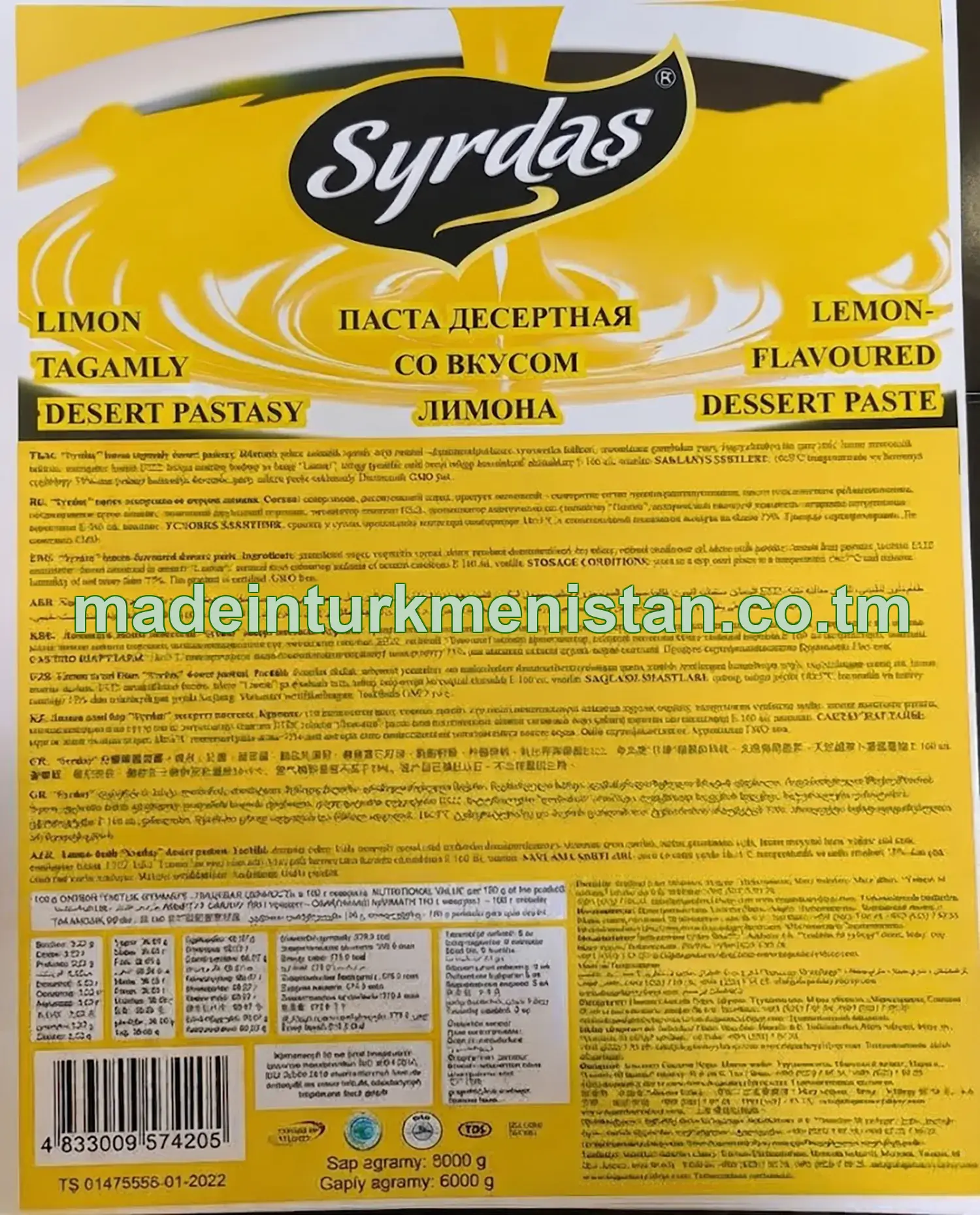 "Syrdaş" limon tagamly desert pastasy