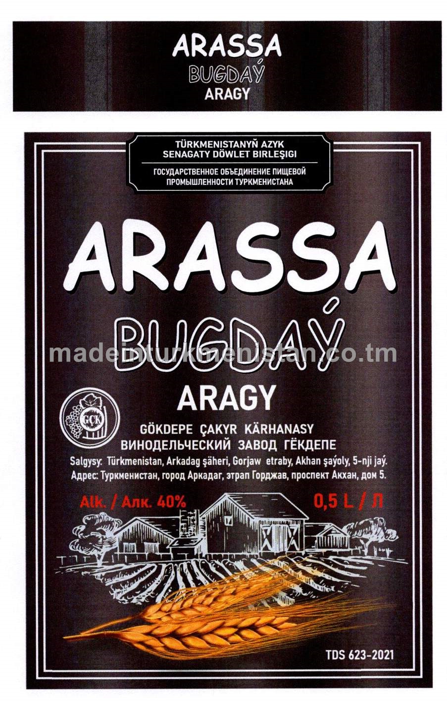 "Arassa bugdaý" aragy. Alk: 40%