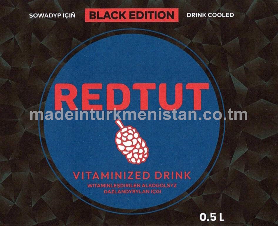 "REDTUT" zirk hoşboý ysly witaminleşdirilen alkogolsyz gazlandyrylan içgi (black editon)