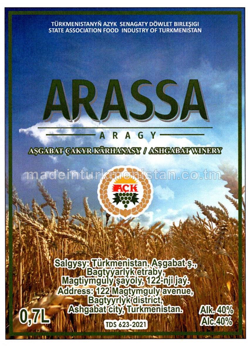 "ARASSA" aragy. Alk: 40%