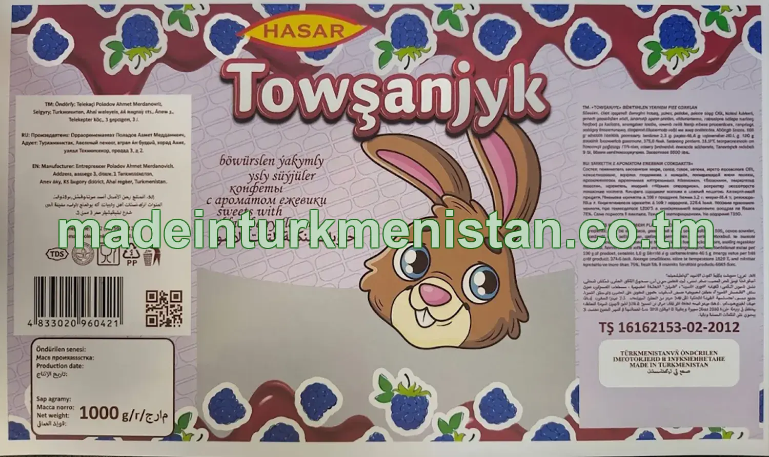 "Towşanjyk" böwürslen ýakymly ysly süýjüler