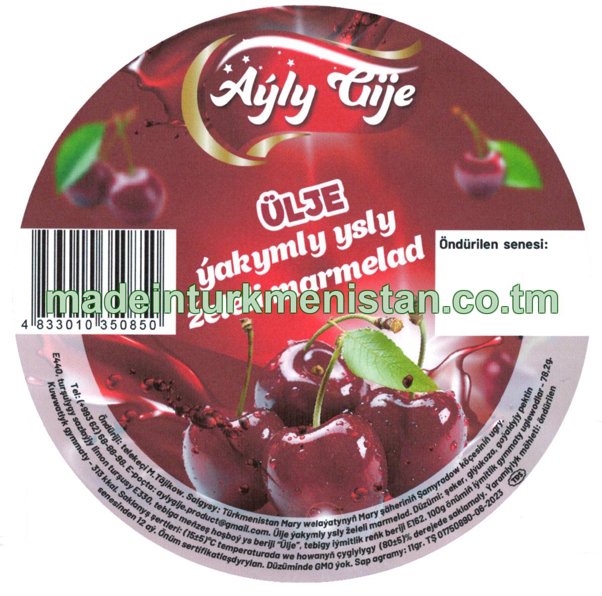 Ülje ýakymly ysly želeli marmelad