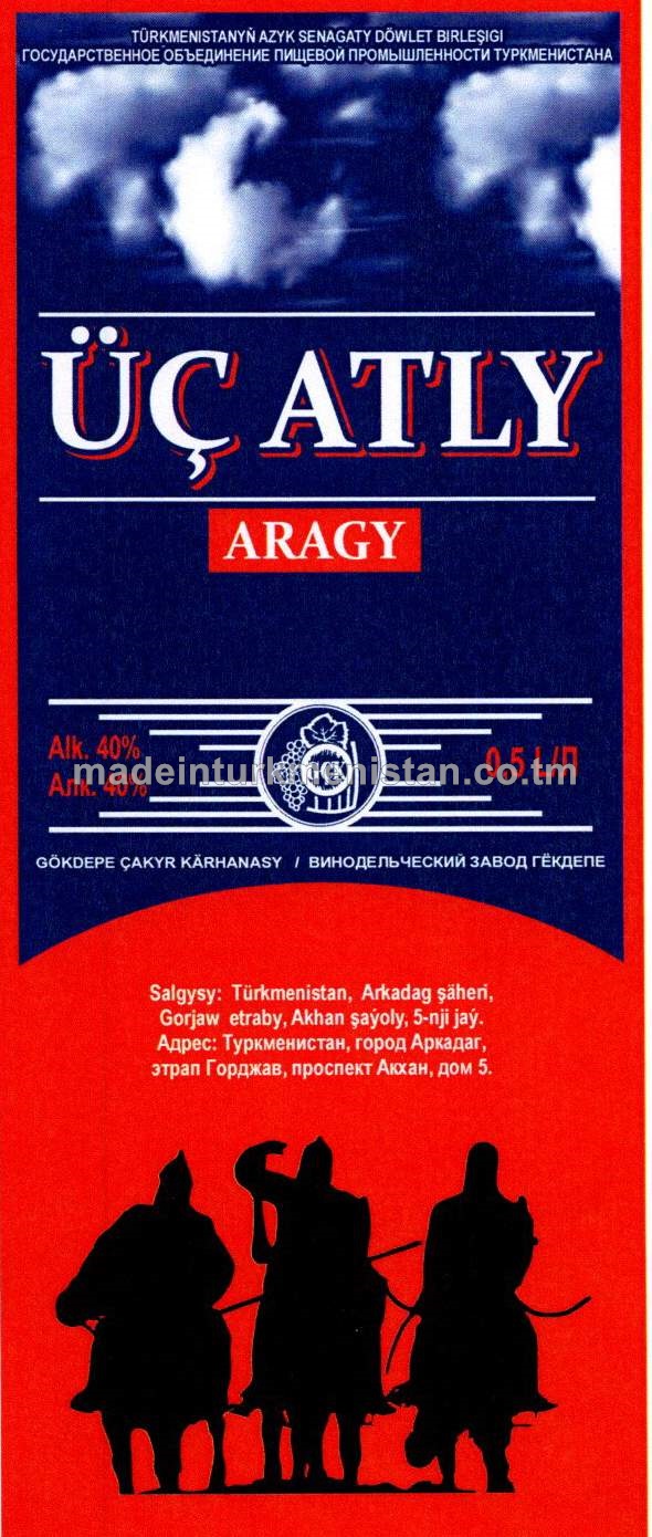 "Üç atly" aragy. Alk:40%