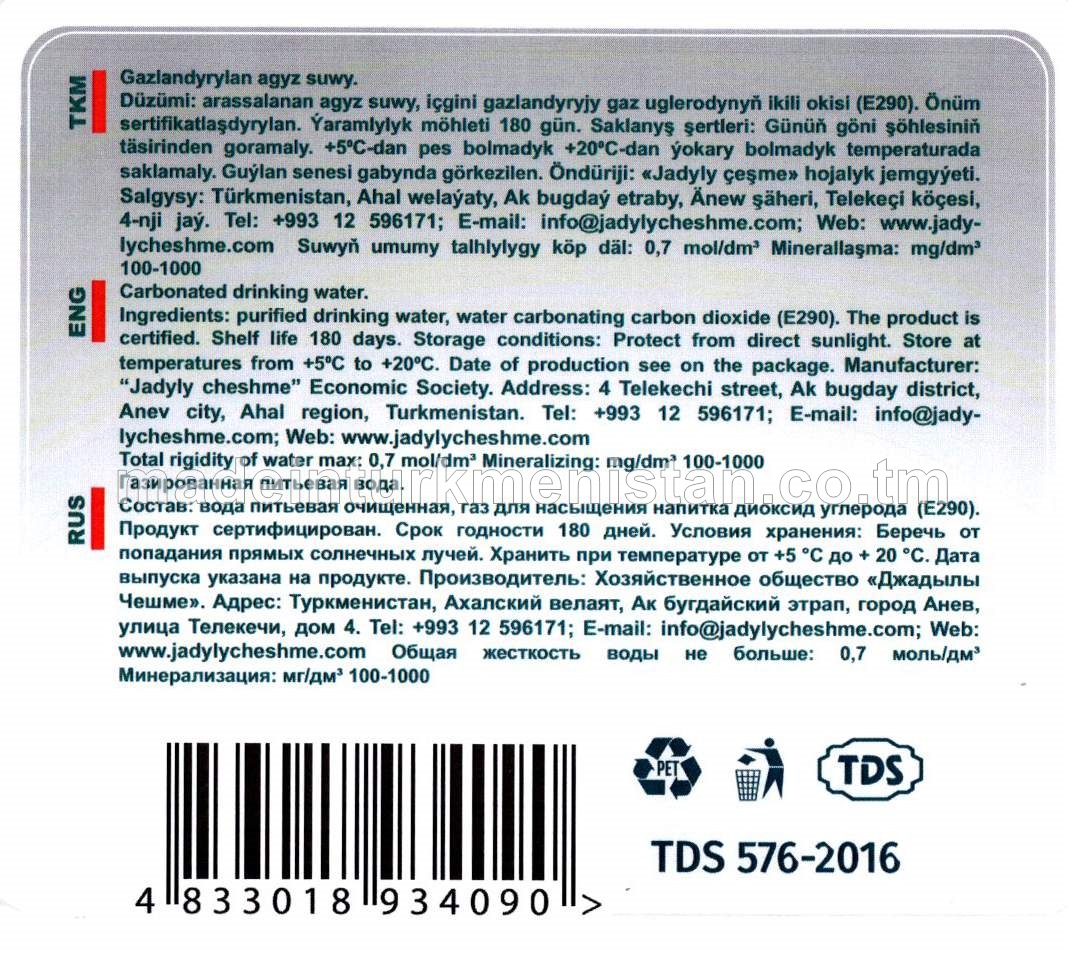 "Kristal" gazlandyrylan agyz suwy