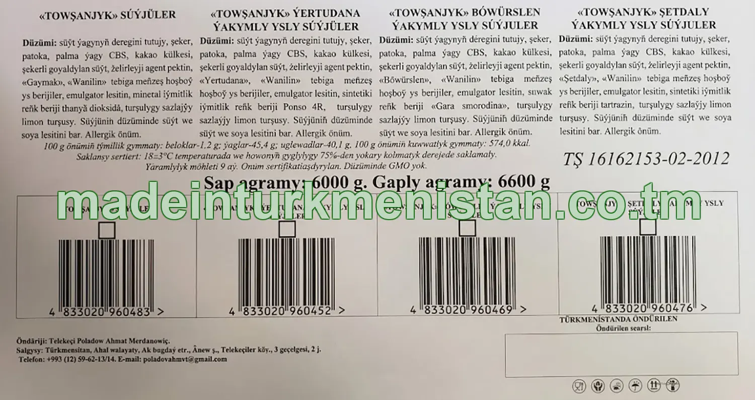 "Towşanjyk" böwürslen ýakymly ysly süýjüler