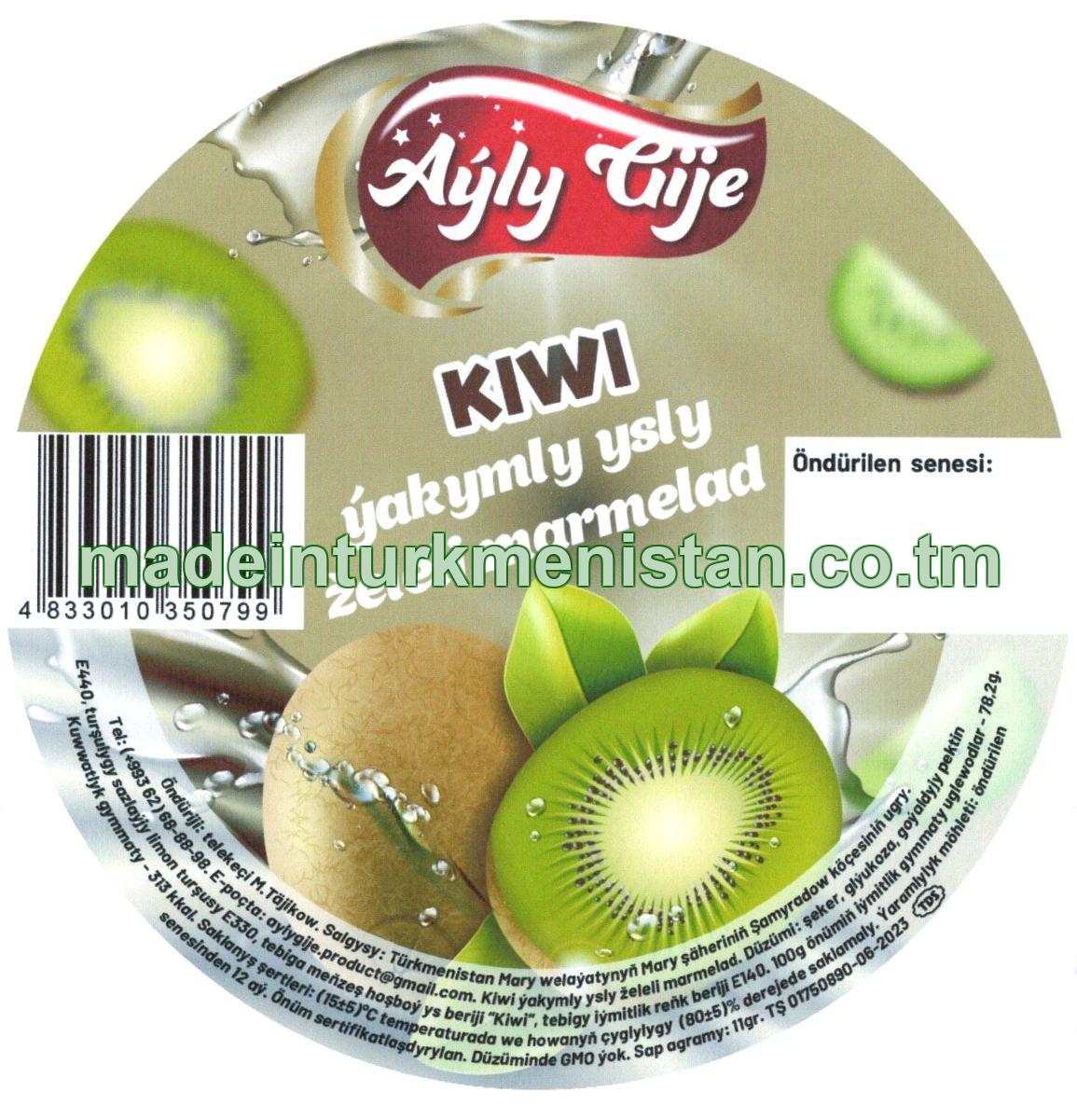 Kiwi ýakymly ysly želeli marmelad