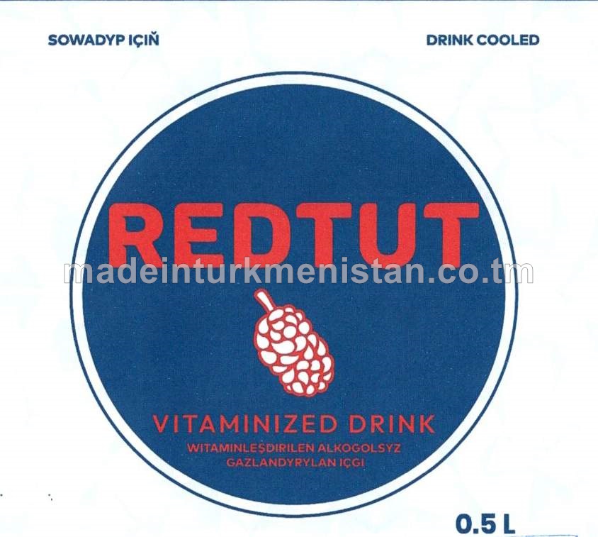 "REDTUT" zirk hoşboý ysly witaminleşdirilen alkogolsyz gazlandyrylan içgi