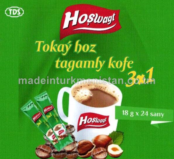 Tokaý hoz tagamly ereýän kofe içgi 3-si 1-de , 18g