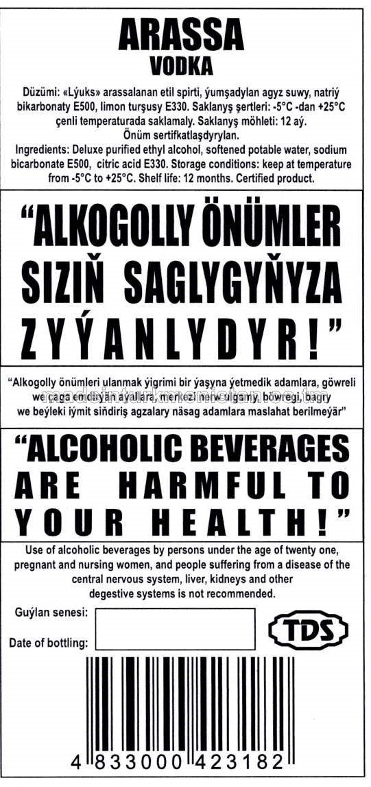 "ARASSA" aragy. Alk: 40%