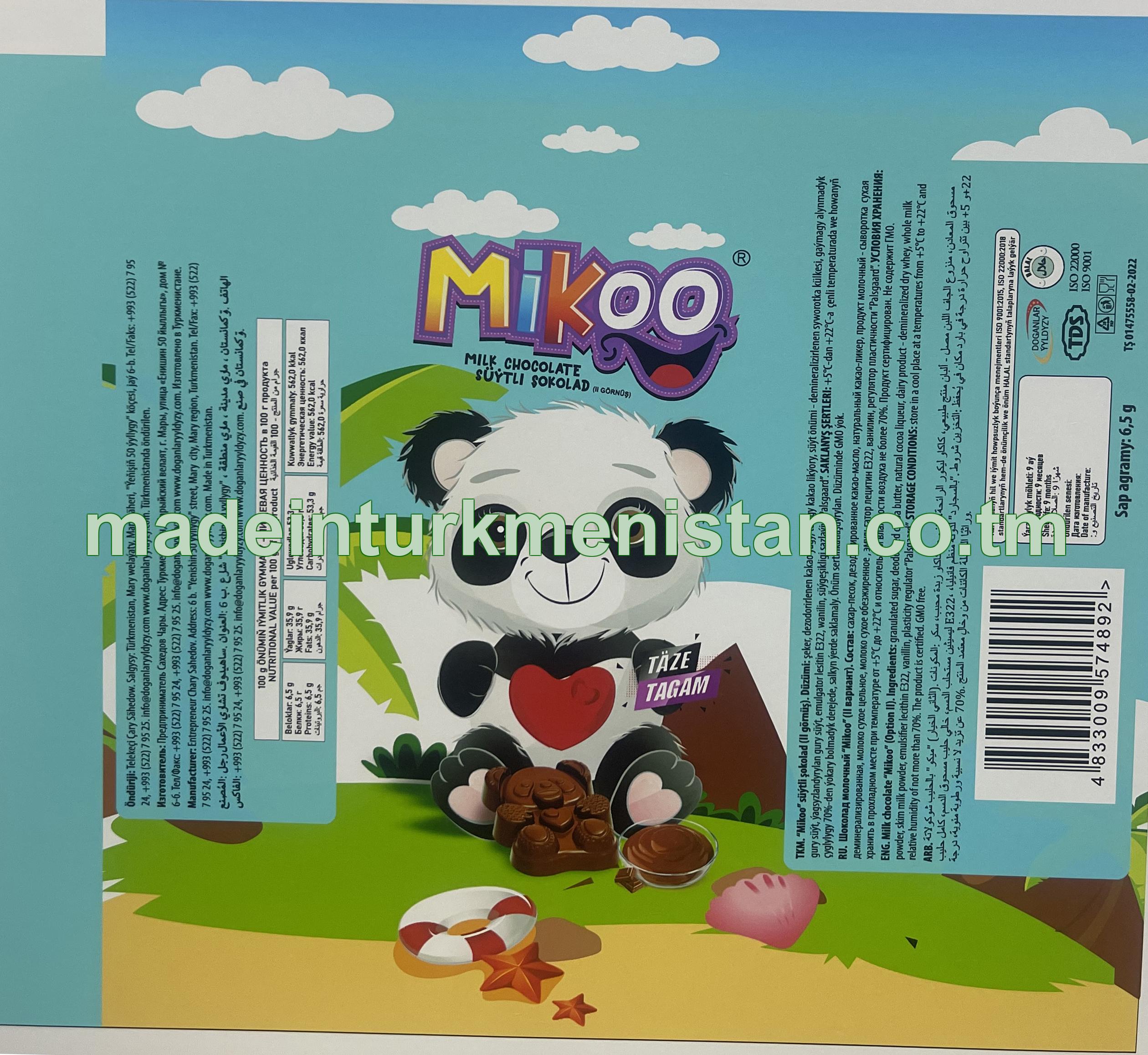 "Mikoo" süýtli şokolad (II gornüş)
