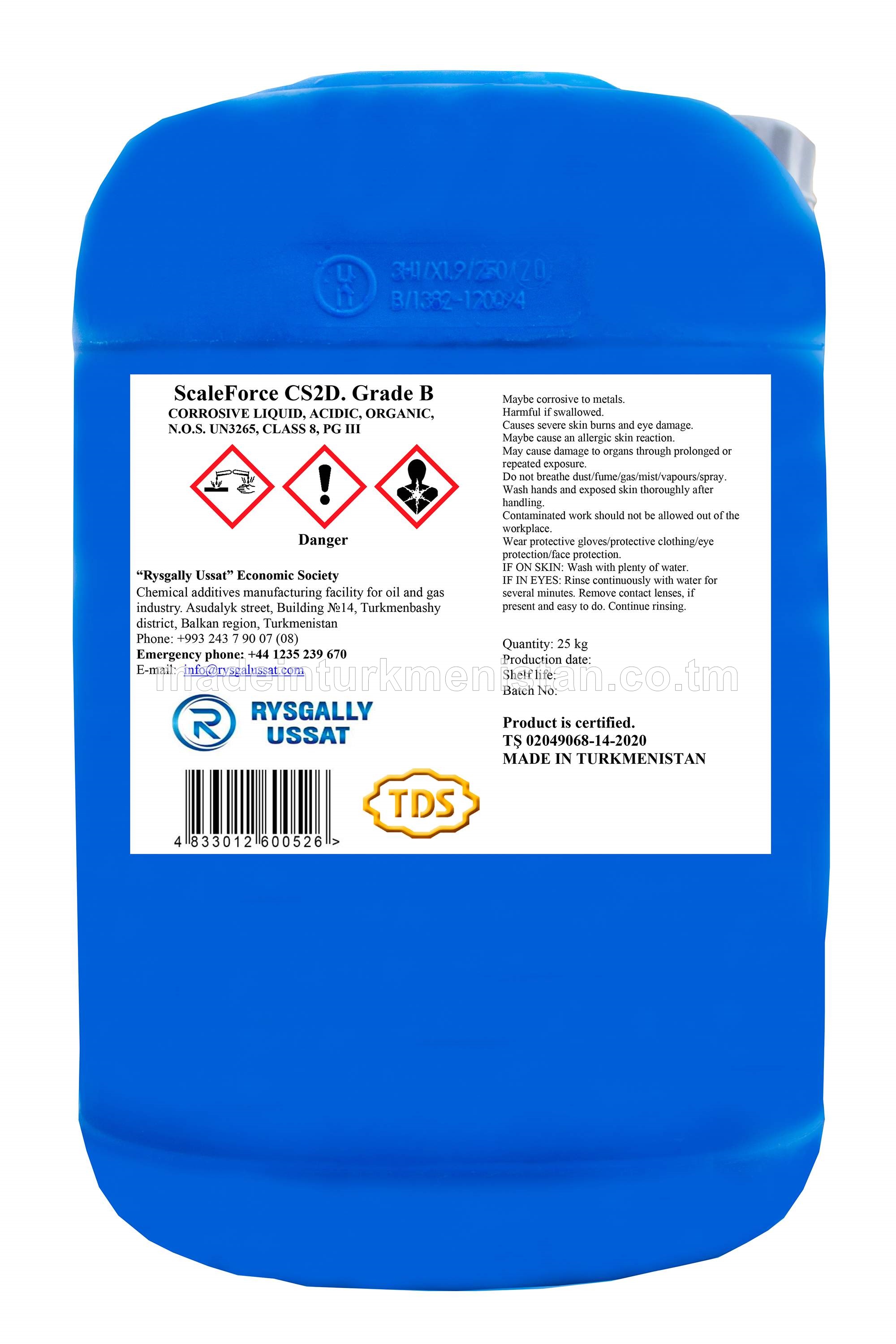 ScaleForce CS2D. Synp B POSLAÝJY SUWUKLYK,KISLOTALY,ORGANIK, N.O.S.