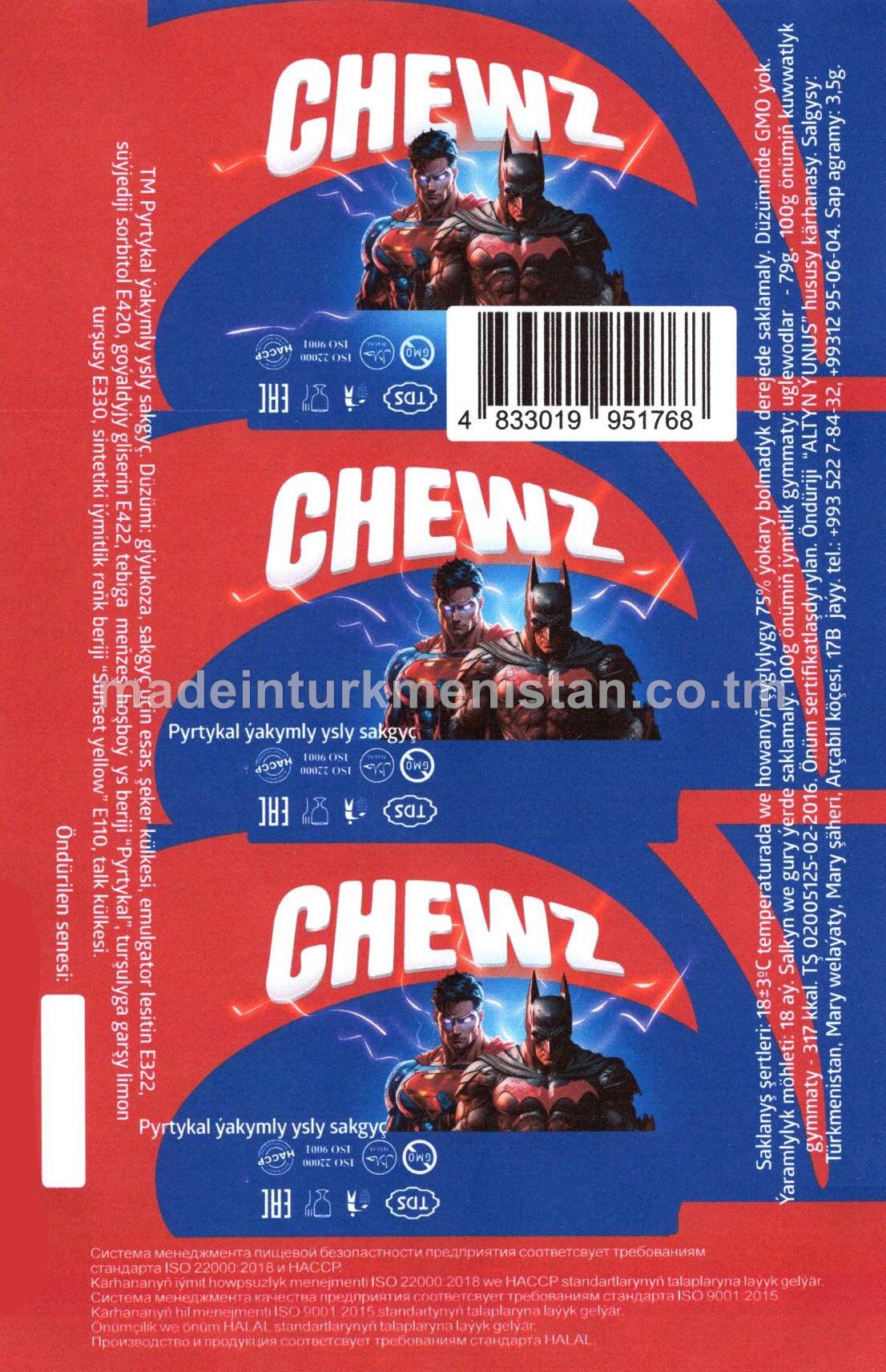 Pyrtykal ýakymly ysly sakgyç