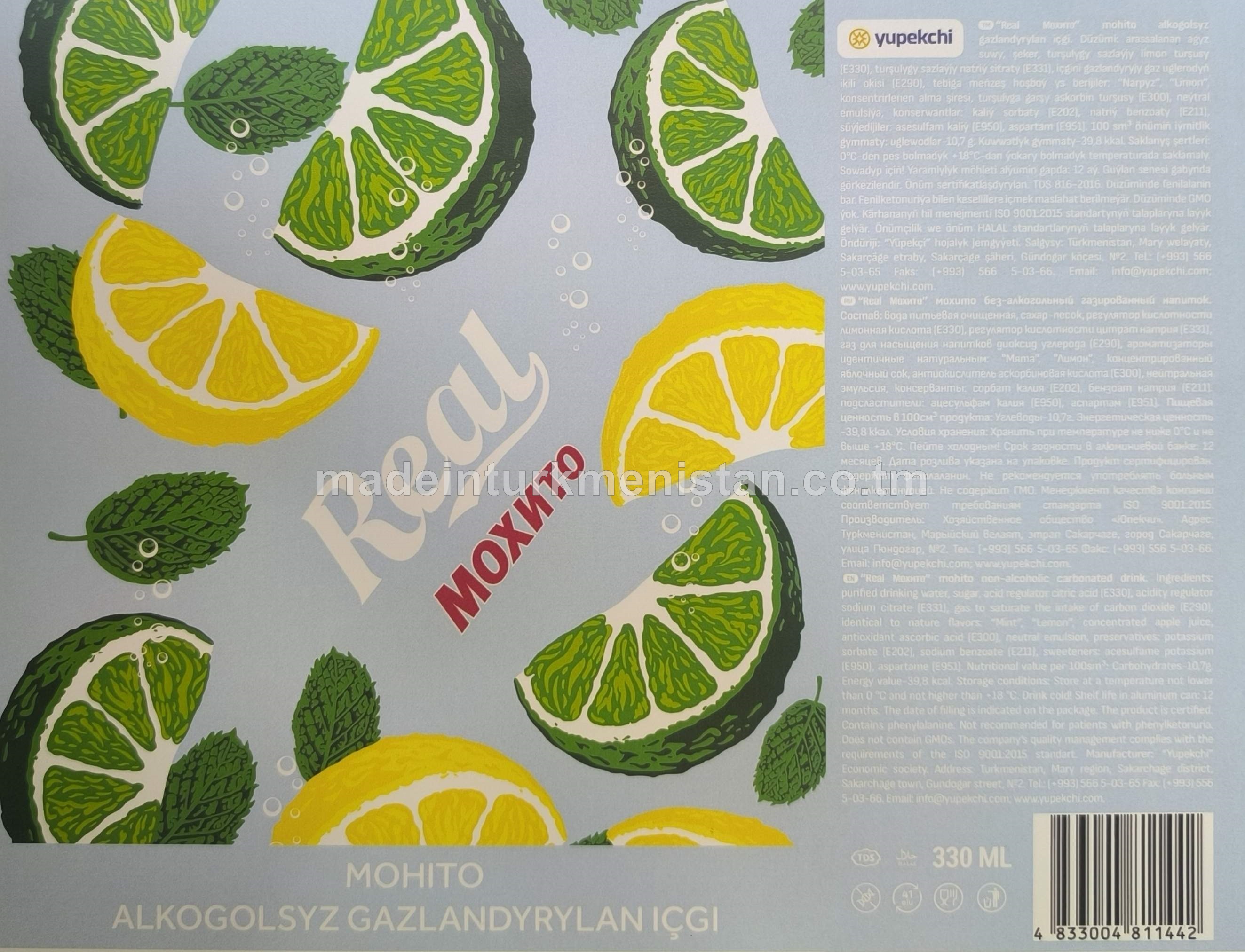 "Real Мохито" Mohito alkogolsyz gazlandyrylan içgi