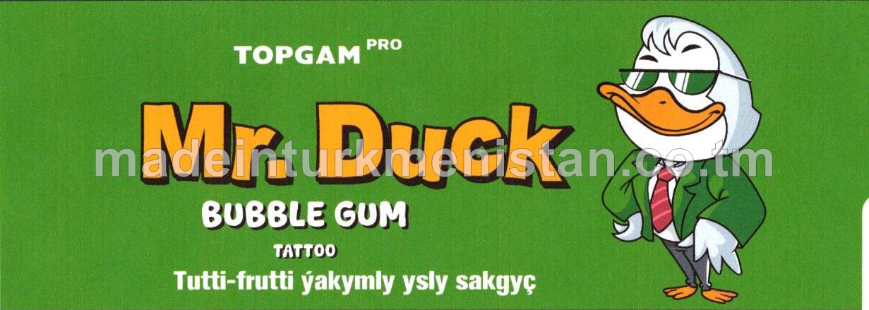 "Mr. Duck" tutti-frutti ýakymly ysly sakgyç (100sany)