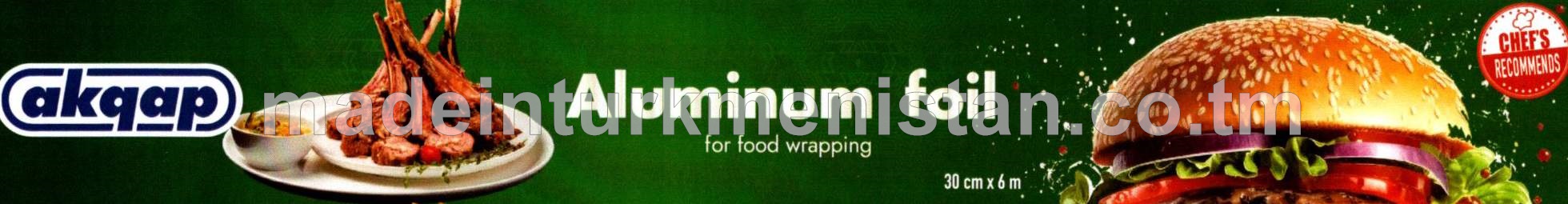 Iýmit önümlerini gaplamak üçin alýumin folga 30sm(Hytaý Halk Respublikasynyň önümi)