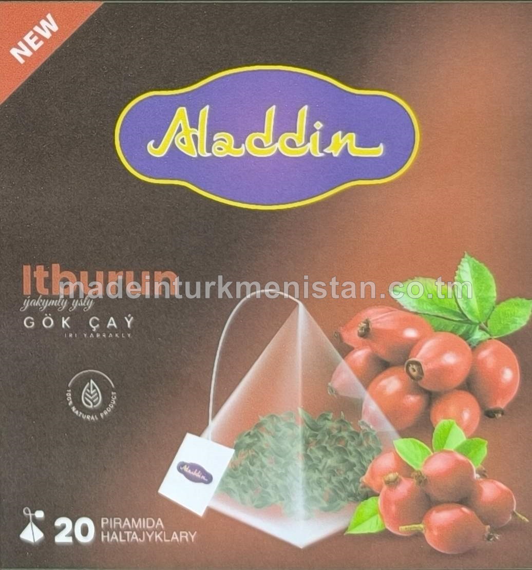 Itburun ýakymly ysly iri ýaprakly gök çay. Piramida haltajykly (Hytaý Halk Respublikasynyň önümi)