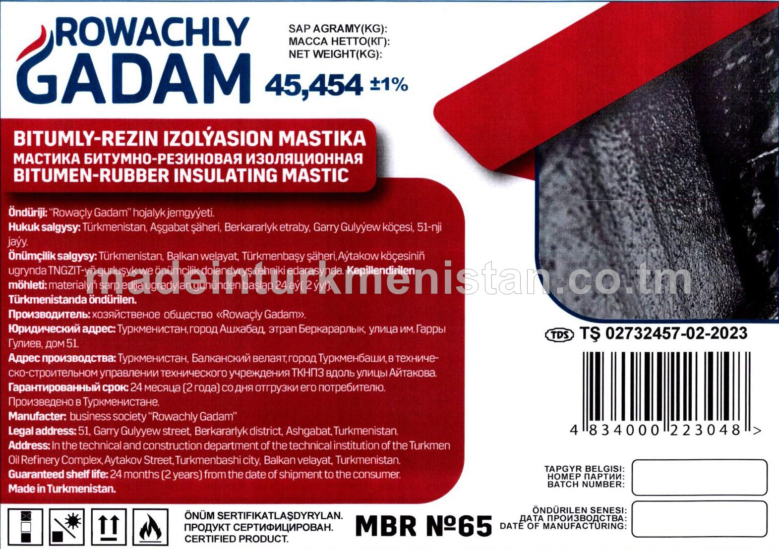 Bitumly-rezin izolýasion mastika MBR-65