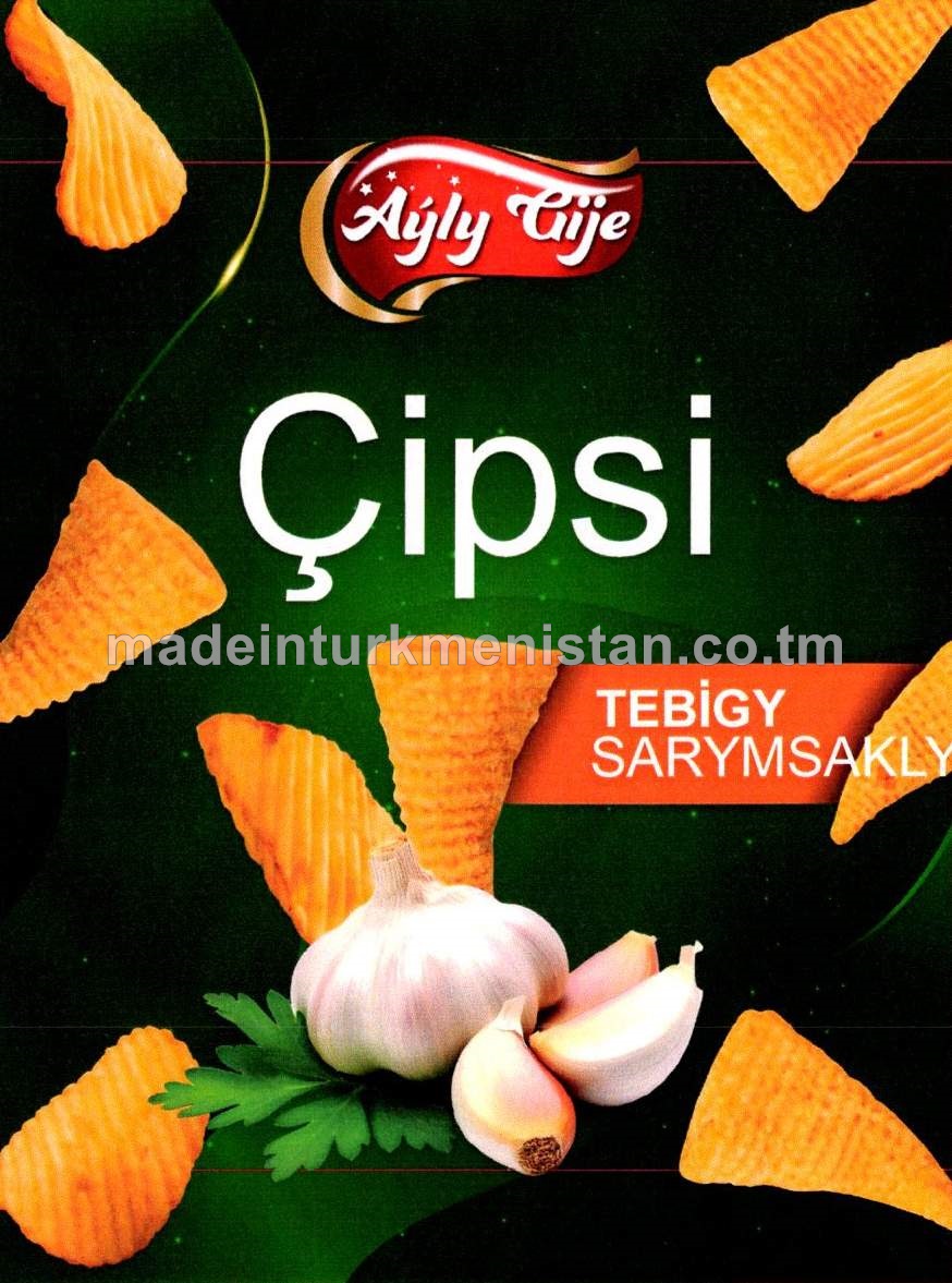 Tebigy sarymsakly mekgejöwen çipsiler