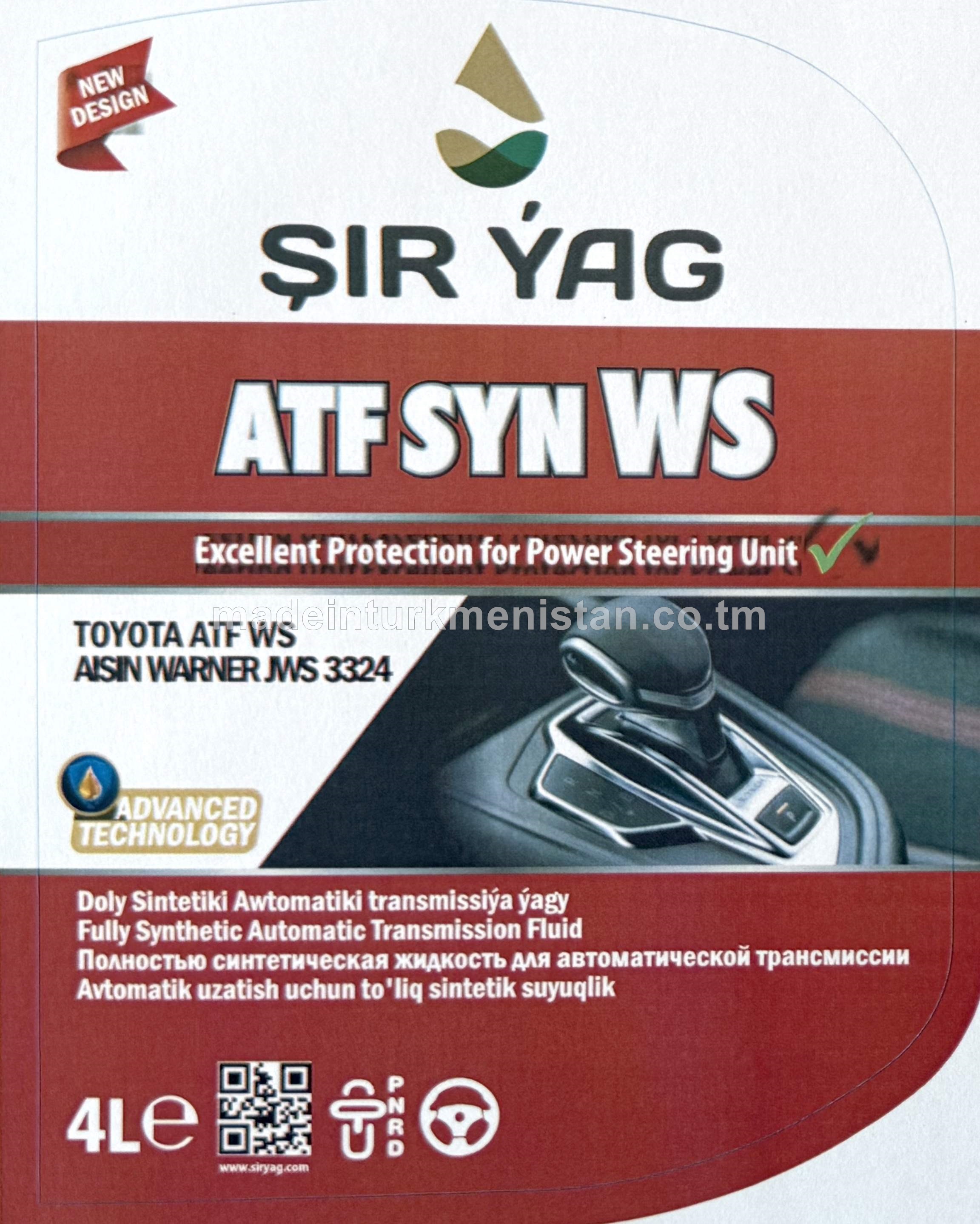 Doly Sintetiki Awtomatiki transmissiýa ýagy ATF SYN WS