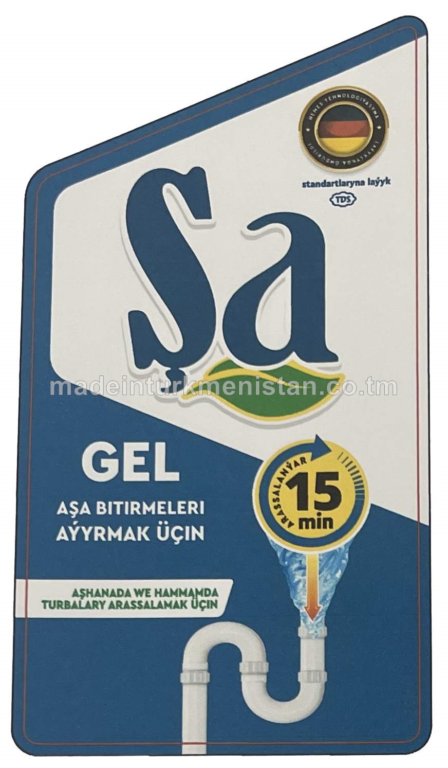 Şa aşa bitirmeleri aýyrmak üçin gel, aşhanada we hammamda turbalary arassalamak üçin 15min
