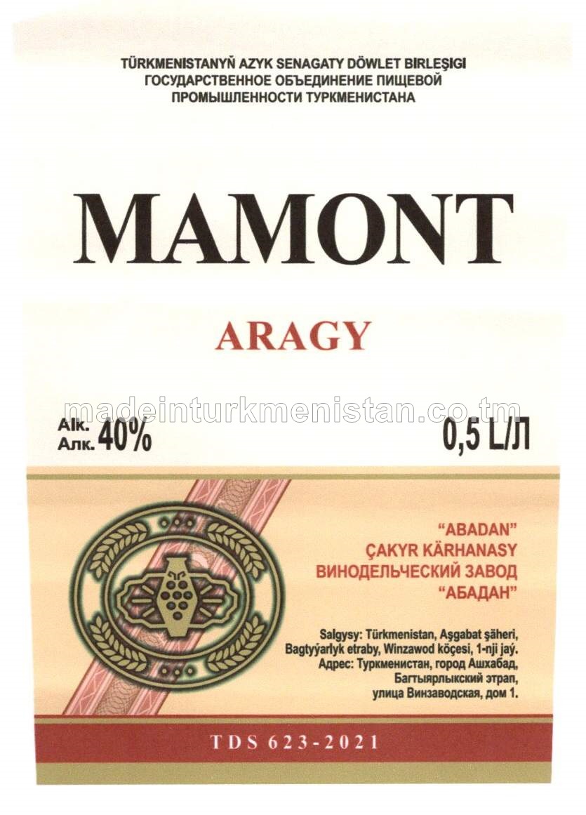 "MAMONT" aragy. Alk: 40%