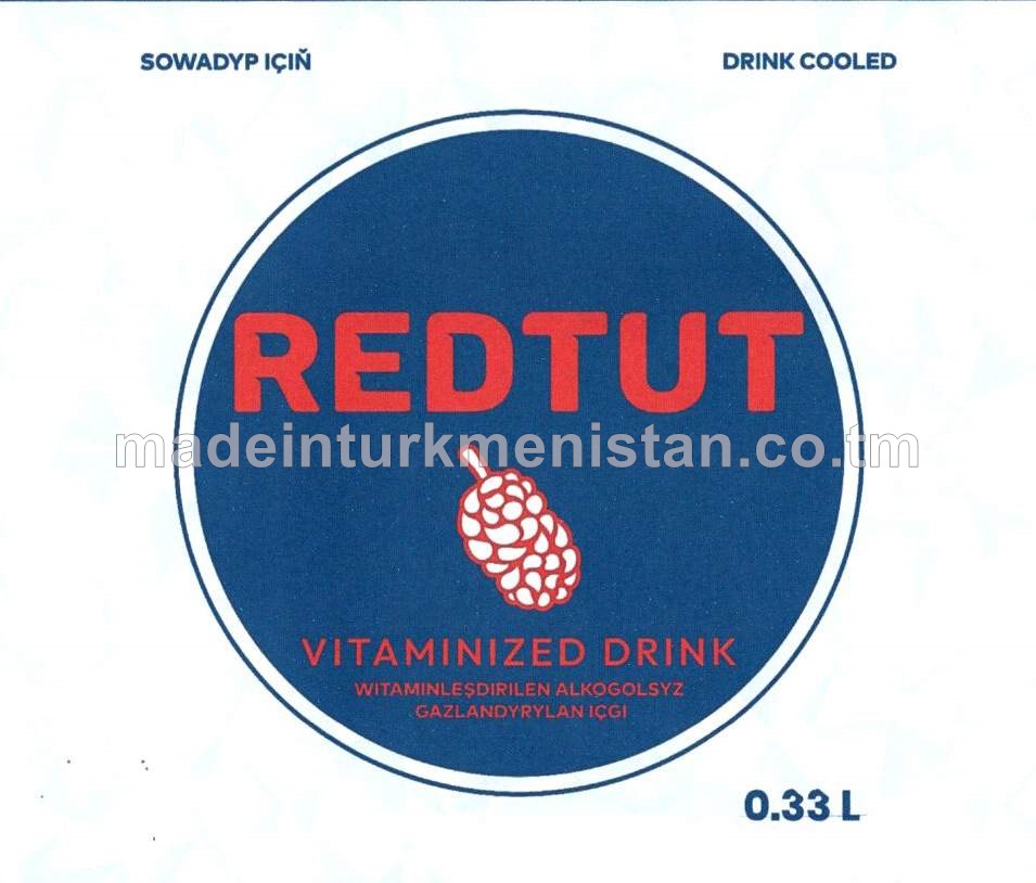 "REDTUT" zirk hoşboý ysly witaminleşdirilen alkogolsyz gazlandyrylan içgi